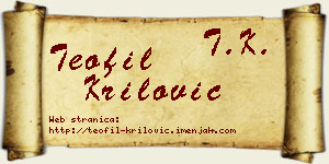 Teofil Krilović vizit kartica